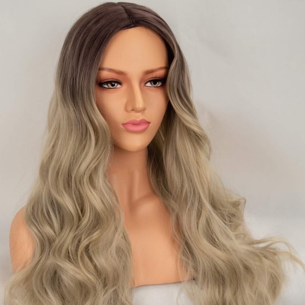 Marie 22” ASH BROWN OMBRÉ BODYWAVE MIDDLE PART Wig - Picture 7 of 7